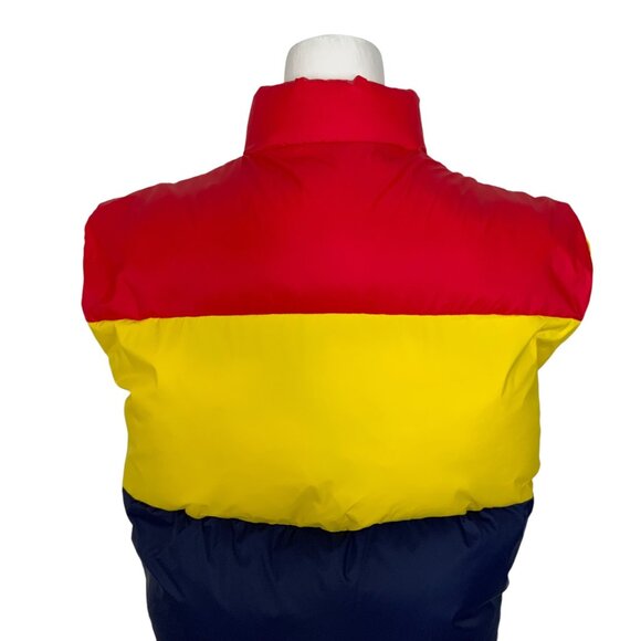 Mother The Pillow Talk Tri Color Vest Jacket XS Building Blocks Striped Puffer - Picture 8 of 12